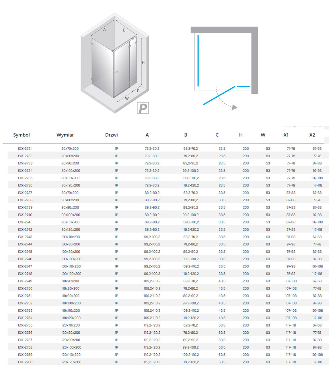 New Trendy Eventa kabina rysunek techniczny